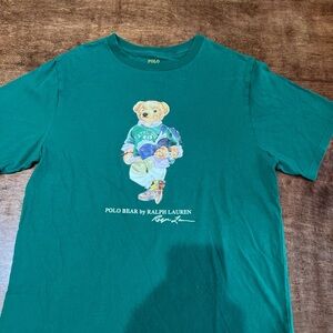 Polo by Ralph Lauren Kids Teal Bear Graphic T-Shirt
